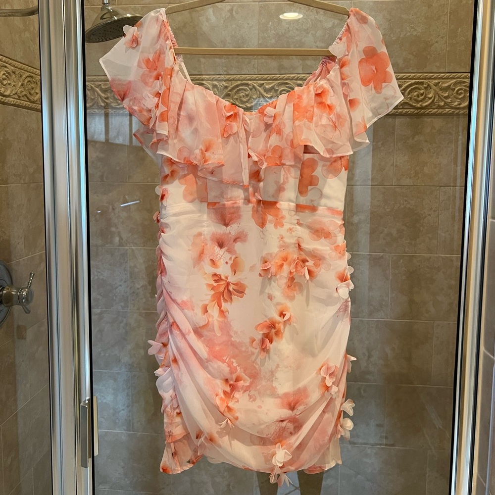 Stunning 3D Watercolor Floral Mini Dress